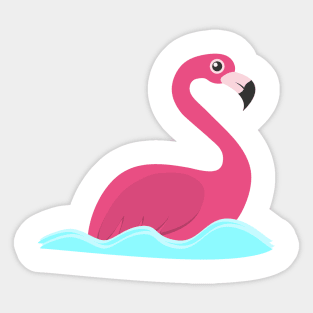 swimming flamingo Sticker